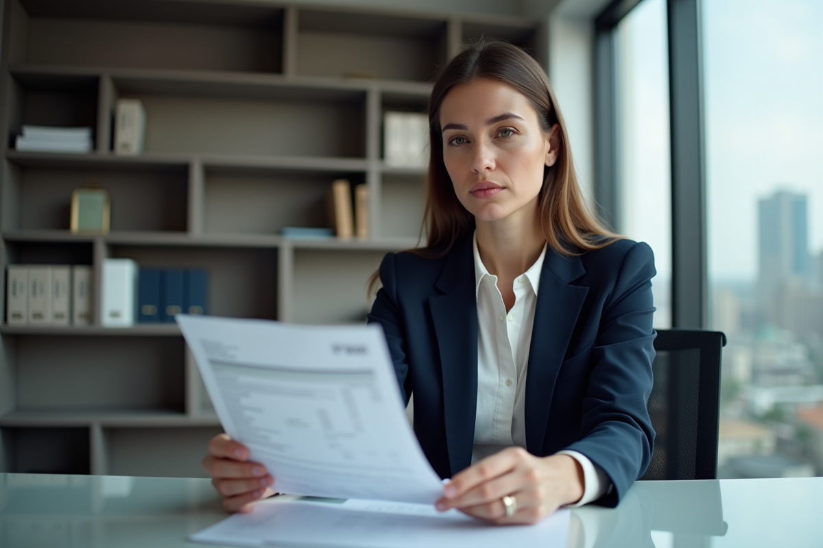 Femme d'affaires en réunion dans un bureau moderne
