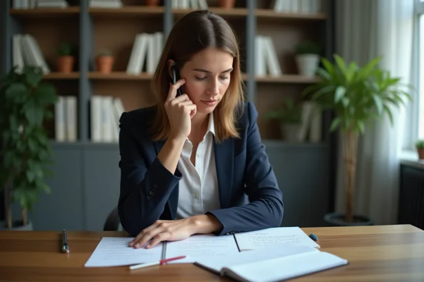 Femme d'affaires réfléchissant dans un bureau moderne
