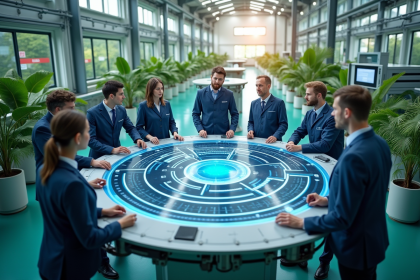 Ligne de production circulaire moderne dans une usine durable