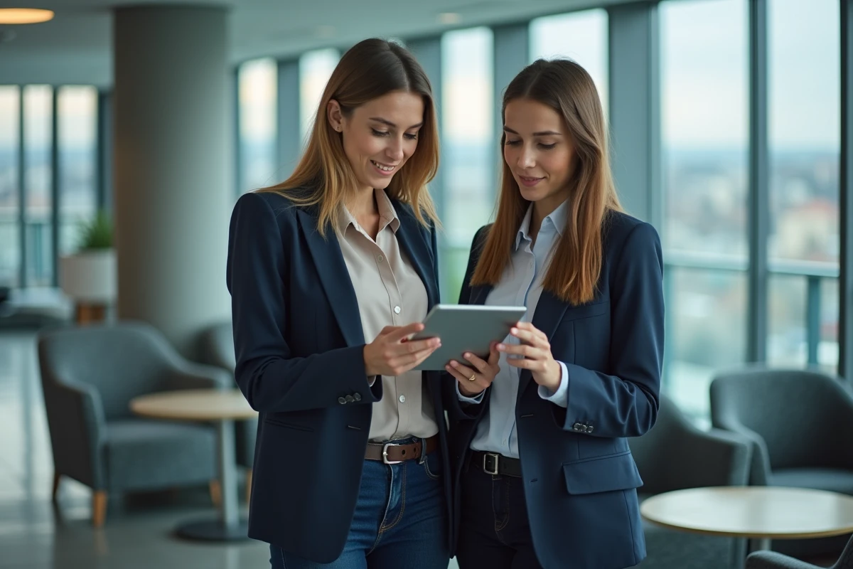 Jeune responsable HR expliquant formation digitale